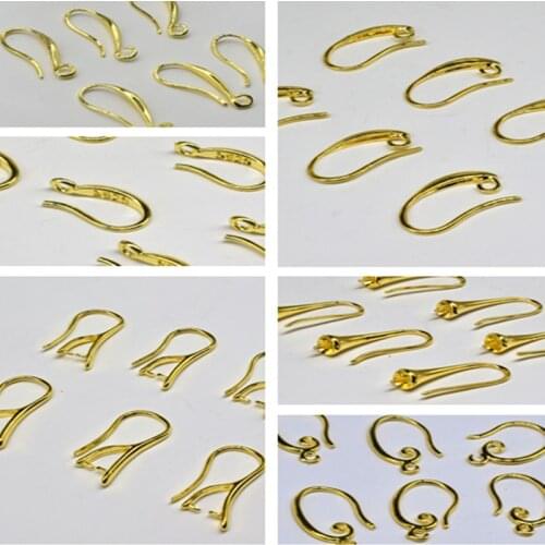 New Ear Six Golden Ear Hooks Accessories Diy Accessories Female Copper Ear Accessories Jewelry Making Supplies