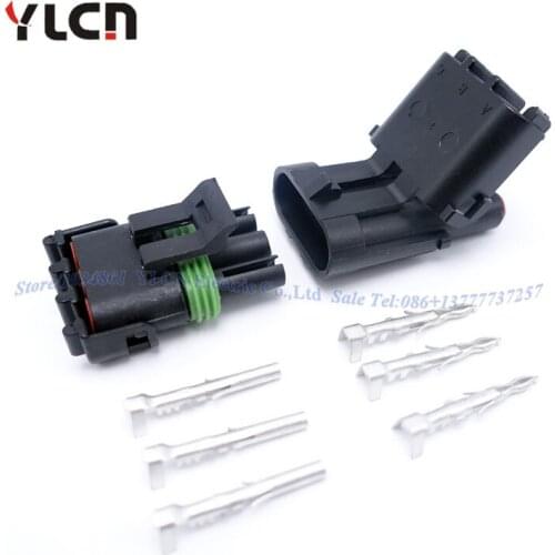 New Brand Super Sealed 1Set 3 Pin/Way Waterproof Electric Wire Connector Plugs For Auto Car