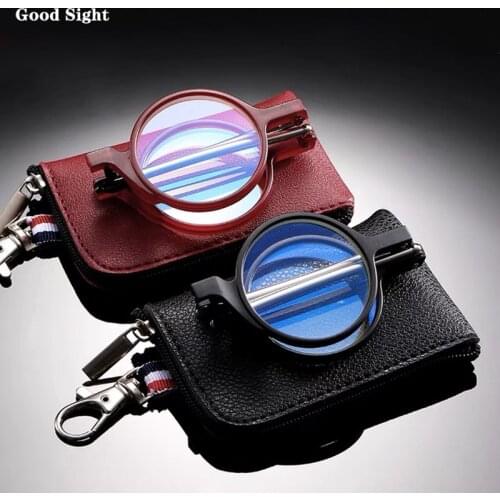 Round лупа Fashion Foldable Reading Glasses For Women Protable Smart Glasses With Case Frame Eyeglasses Men gafas de lectura