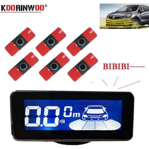 Koorinwoo LCD Monitor Original Parktronic Car Parking Sensors 6 Radars Alarm Front Probes Alert Car-detector Rearview Parkmaster
