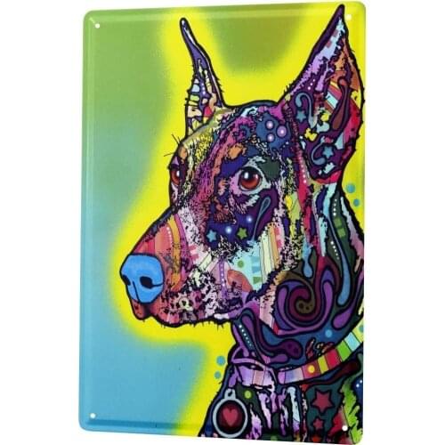 Main import commodities: family decorative tinplate logo metal plate decorative logo Dog Tag Doberman dog