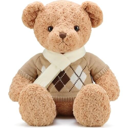 Teddy Bear Plush Toys with sweater and scarf Soft Stuffed Animals Plush Toys Bear Plush Dolls For Kids birthday Christmas gifts