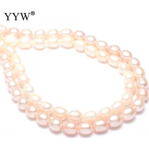 Wholesale Freshwater Pearl Beads Purple Cultured Rice Pearls Grade A 8-9mm 0.8mm 14.3 Inch Jewelry Making Diy Necklace Bracelet