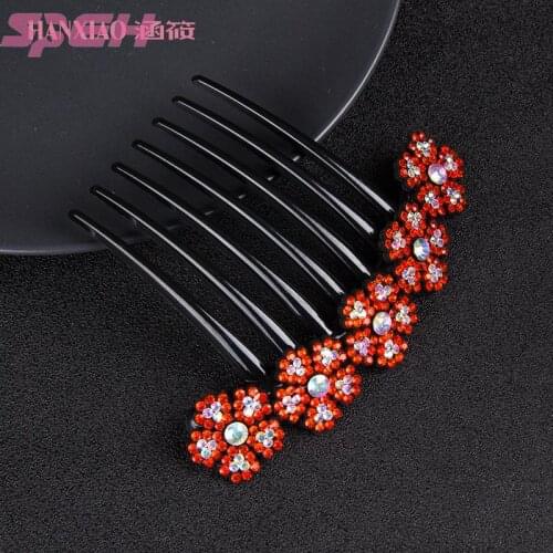 Comb hair 7 teeth gear large elegant fair maiden contracted joker with flowers drill hair hair combs