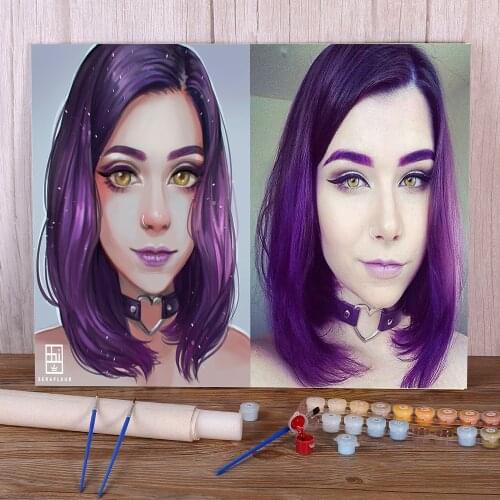 Cartoon Girl Woman DIY Painting By Numbers Package Oil Paints 50*70 Oil Painting Home Decoration Children Drawing