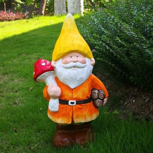 Garden Dwarf Ornaments Holding Mushrooms Elf Sculpture Gardening Decoration Window Display Landscape Miniature Statue Crafts