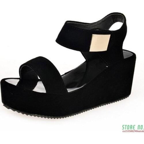 2021 New Sandals Women Summer Shoes Woman Wedges Platform Sandals Fashion Fish Mouth Rome Sandals White Black Women Shoes