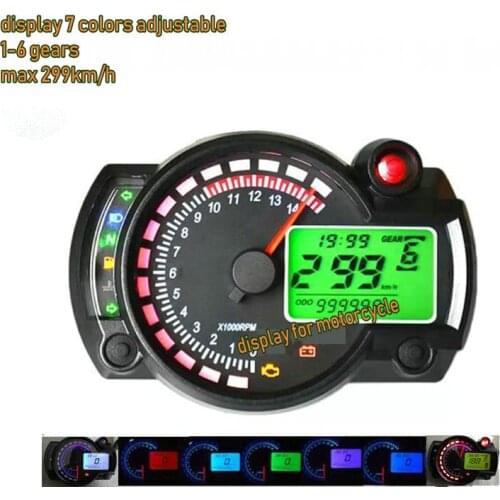 Speedometer Lcd Display GEARS 1-6 Tachometer Odometer Oil Level Gauge For Motorcycle Scooter Conversion Part