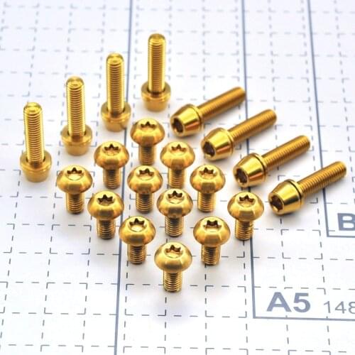 Tiremet 20Pc Titanium Rotor Bolts And Disc Brake Screw M6*18mm Road Mountain Bike Bicycle