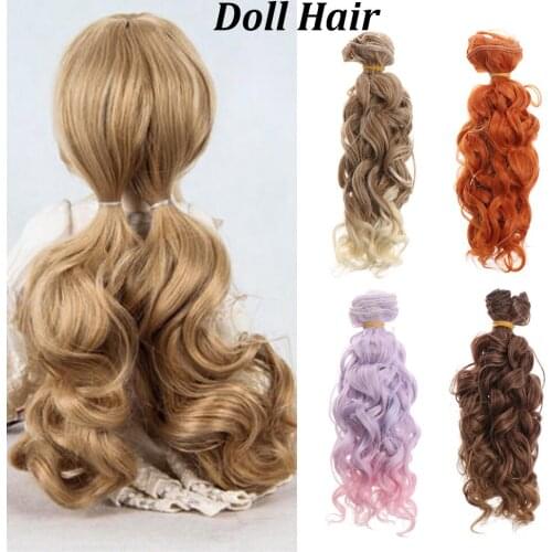 15*100cm Fashion Mini Tresses Doll Curly Wigs High-Temperature 1/6 1/4 1/3 Doll Screw Periwig Curly Hair Toy Toupee Accessories