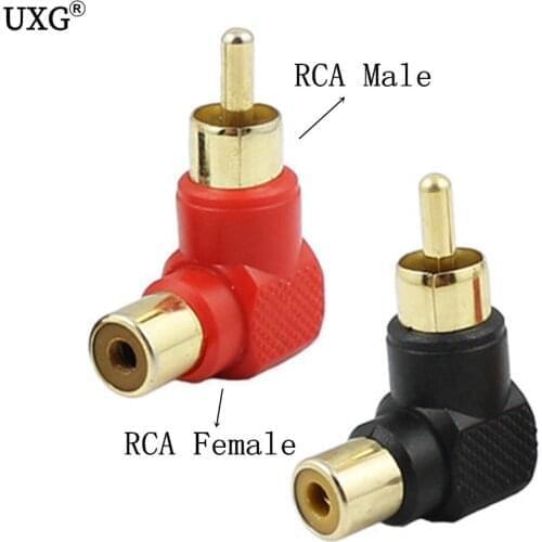 2Pcs 90 Degree RCA Right Angle Connector Plug Adapters Male To Female M/F 90 Degree Elbow Audio Adapter
