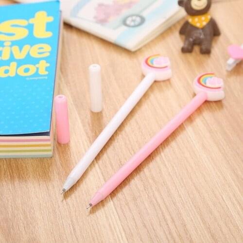 20 PCs Creative Stationery Cartoon Gel Pens Set Cute Girls Heart Series Rainbow Neutral Pen School Office Supplies Wholesale