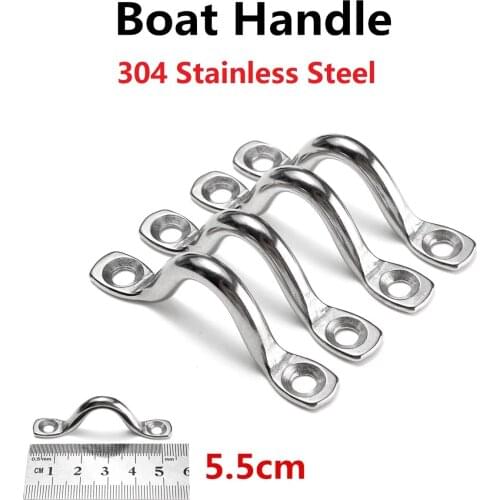 4PCS/10PCS 304 Stainless Steel Wire Eye Straps Saddle Clip Boat Yacht Ship Marine Plate Staple Ring Hook Handle Doorknob