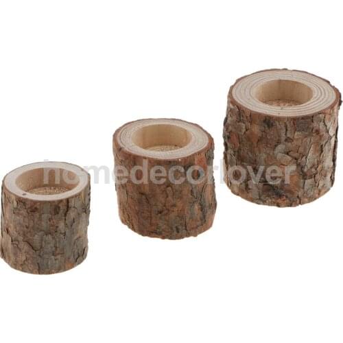 5/6/7cm Tree Stake Stump Votive Tea Light Candle Holder Wooden Candlestick Base for Home Party Bar Art Decoration Natural Wooden