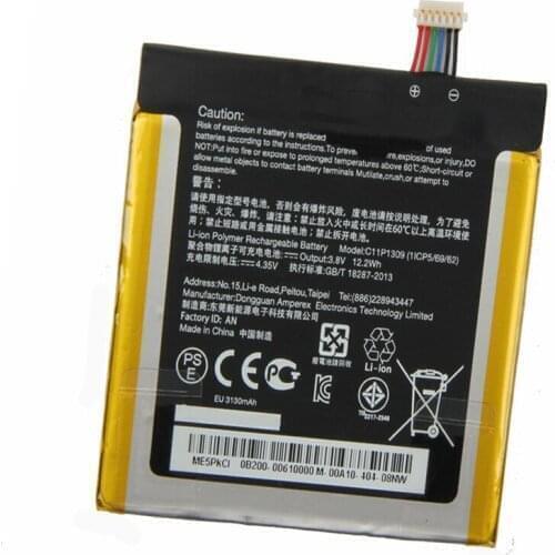 5pcs/lot 3130mAh/12.2Wh C11P1309 Battery For Asus Fonepad Note 6 Fonepad Note FHD6 K00G ME560CG Li-ion bateria