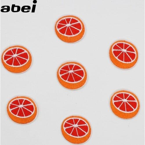 50pcs/lot Small Embroidery Patches Orange Fruit Shirt Clothing Decoration Sewing Accessories Diy Iron Heat Transfer Applique