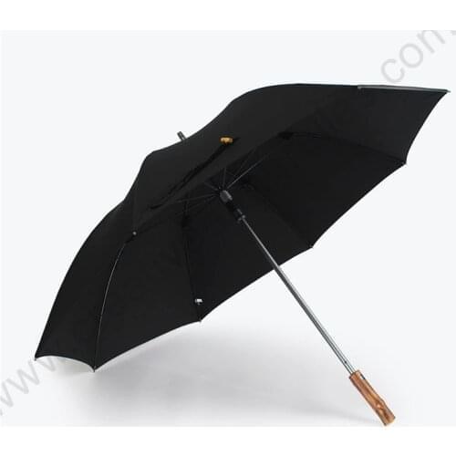 750T Nylon memory cloth Taiwan Formosa rattan wooden business umbrella anti-thunder fiberglass aluminium straight bamboo parasol