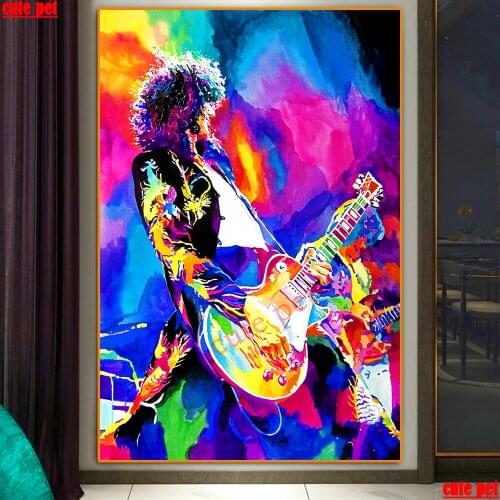 DIY Diamond Painting Abstract oil painting guitarist 5D Embroidery Drawing Needlework Gift Mosaic Cross stitch Home Decor puzzle