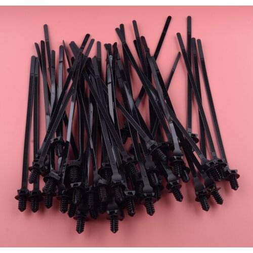 50pcs/Set Car Nylon Push Clips Wire Tie Released Zip Straps Pipe Cable Fastener Bundle Band Universal