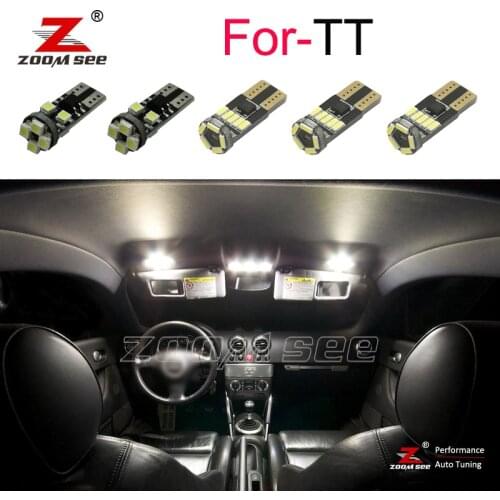 White LED plate lamp + LED Interior dome mirror Lights bulb Kit for Audi for TT MK I II 1 2 ( 1998 2006 to 2013 )