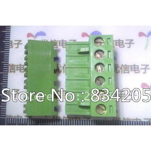 Free shipping Fast Delivery- high quality KF2EDGK 5.08mm 6P connectors set : socket + plug curved needle