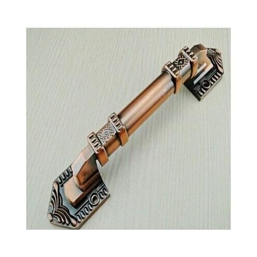 Free shipping245mm Wooden Door Pulls Antique High top Handles Red Bronze ZInc Alloy Home Ktv Hotel Office Wood Door Pull Handles