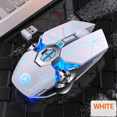 Wireless Gaming Mouse Rechargeable Gaming Mouse Silent Ergonomic 7 Keys RGB Backlit 1600 DPI Mouse For Laptop Computer Pro Gamer