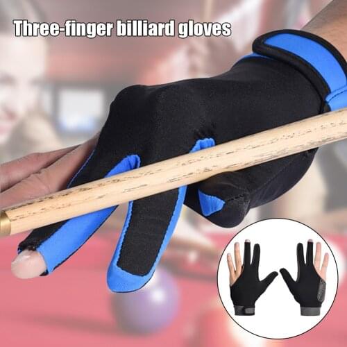 Hot 1pcs Man Woman Silicone Non-slip 3 Fingers Show Gloves for Billiard Snooker Cue Sport DO2