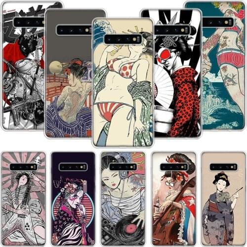 Japanese Fashion Art Kimono Tattoo Phone Case For Samsung Galaxy A51 A71 A70 A50 A40 A30 A20E A10 A01 A21 A41 A20S A6 A7 A8 A9 C