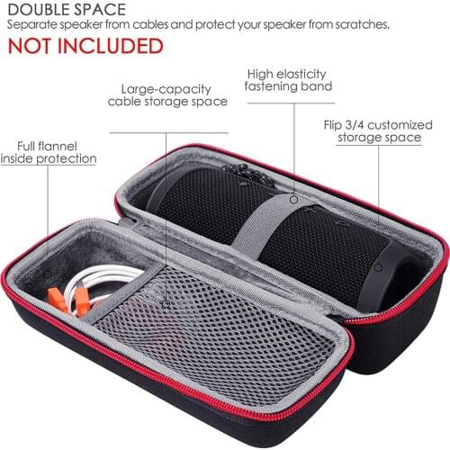 Bluetooth Speaker Carrying Case for JBL Flip 1/2/3/4 Speaker Bags, USB Cable & Power Charger