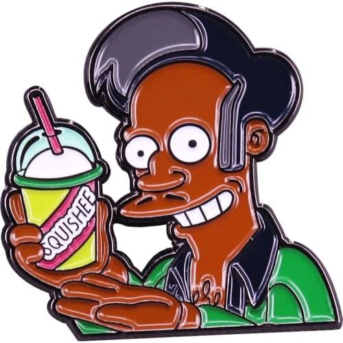 Cute cartoon Apu enamel pin pop culture collection