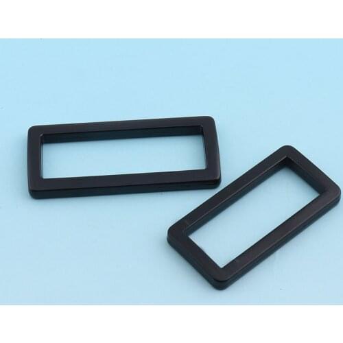 Black Rectangular Rings 6pcs 32mm/38mm Alloy Square Rings for Webbing Strap Purse Handbag Leathercraft Hardware Bag rings