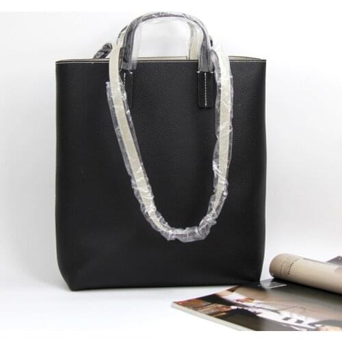 Leather Tote Bag Vertical Version H Style Soft Double-Sided Top Layer Cowhide Single-Shoulder Shopping Large-Capacity Fashion