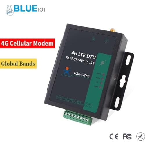 4G Cellular Modem LTE DTU with Global Bands Serial RS232 RS485 to 4G M2M Cellular Communication IOT Automation USR-G786-G