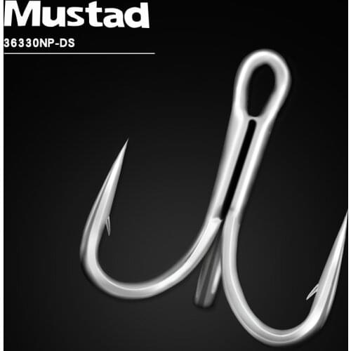 Mustad Treble Hooks 36330 Strong Sharp Solid Barbed Anzuelos Deep Ocean Squid Herring Three Anchor Fishhook Fishing Gear Pesca