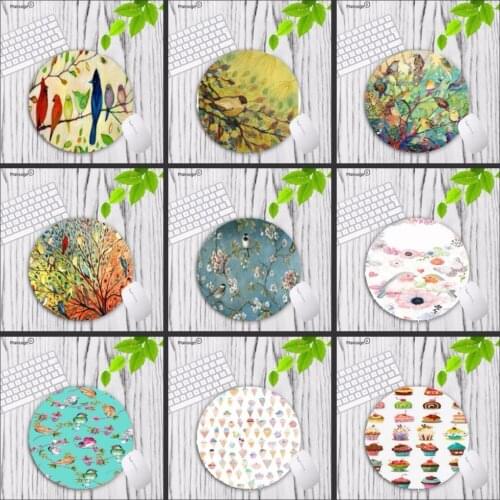 Mairuige 2018 New rubber Bird mouse pad round mouse mat non slip mousepad desktop mat for girls 20X20CM rug for office work