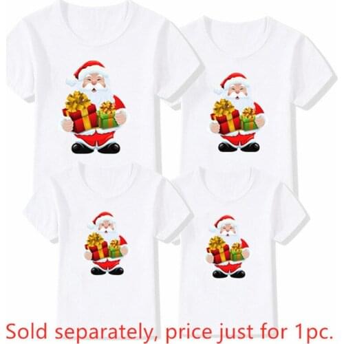 New Xmas Matching Family Outfits Funny Christmas Deer Dad Mom Kids Mother Daughter Short Sleeve Matching Family Look T Shirts