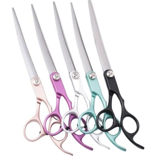 7 Inch Barber Up Down Curved Blade Pet Dog Grooming Stainless Steel Scissors Shears
