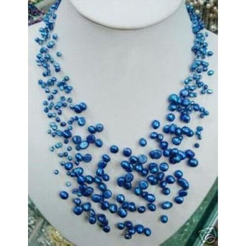 Hot sale A Charming blue Freshwater Pearl Meteor Necklace a