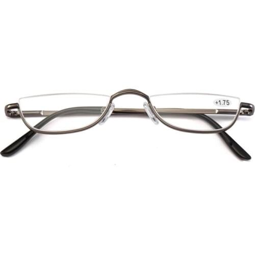 Small Half Frame Metal Reading Glasses Women Ladies Elegence Reading Eyeglasses Ultralight Presbyopia Eyewear Unisex +100 To 400