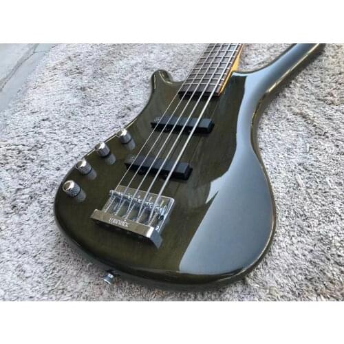 Genuine Left Handed 5 Strings Electric Bass Guitar Original Accessories MEC Pickups Dark Brown Color in Stock Free Shipping