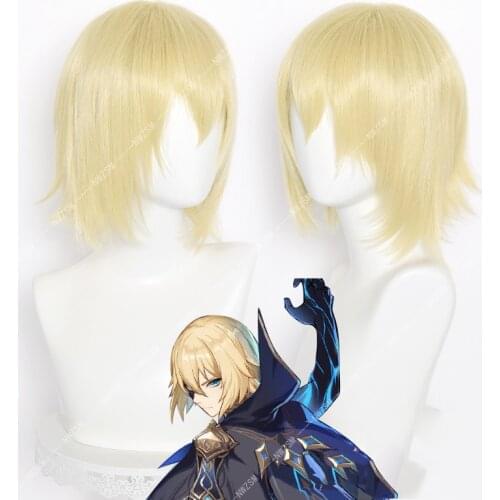 Dainsleif Cosplay wig Genshin Impact Cosplay Blond Heat Resistant Synthetic Hair Wigs Halloween Party
