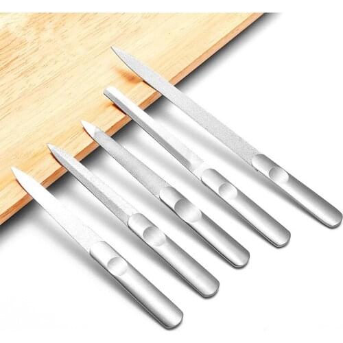 430 stainless steel Nail File transparent Double Side Sanding Buffer Block Set Grey Nail Files For UV Gel Polish Manicure Tool