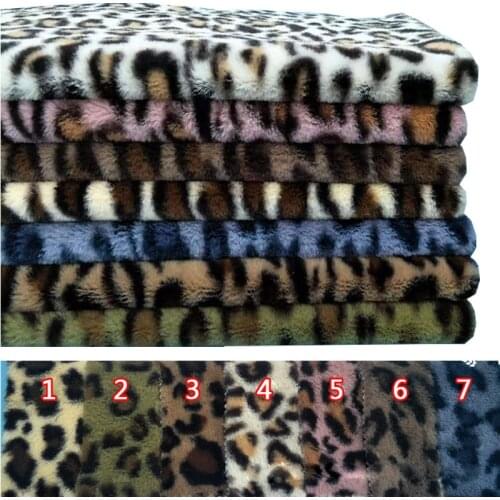 Plush Fabric Knitted Fabric Thicken Leopard Print Clothing Home Textile DIY Faux rabbit down Short plush Handmade quiltingsewing