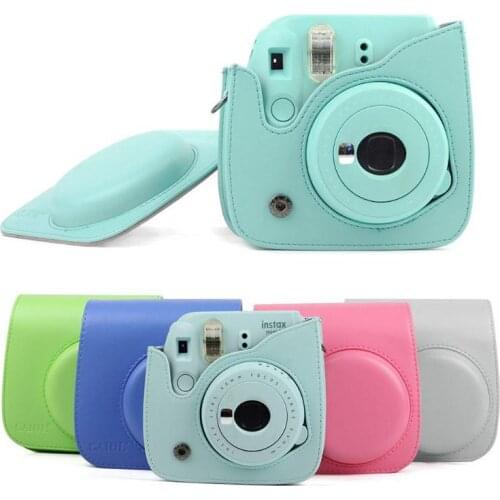 Portable 5 Colors PU Leather Film Camera Bag Pouch Cases with Shoulder Strap For Fujifilm Polaroid Mini 8/8+/9 Instax
