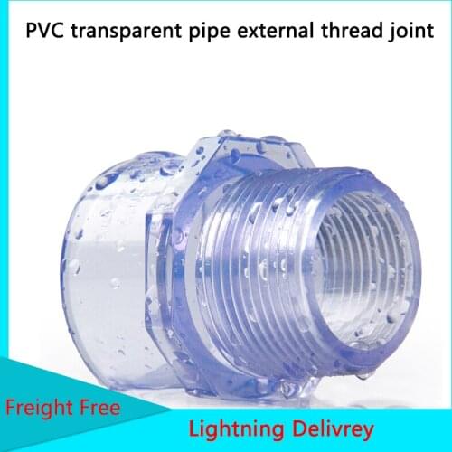 Male Thread Transparency Hose Connector PVC Connector Garden Irrigation Aquarium Fish Tank Water Pipe Connectors 1 Pcs