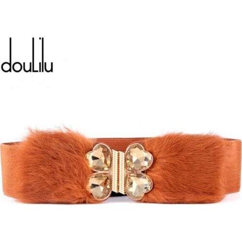 Winter Belts For Women Ladies Fashion Designer PU Leather Elastic Waist Belt Dress Waistband Womens Jeans Corset Black Strap