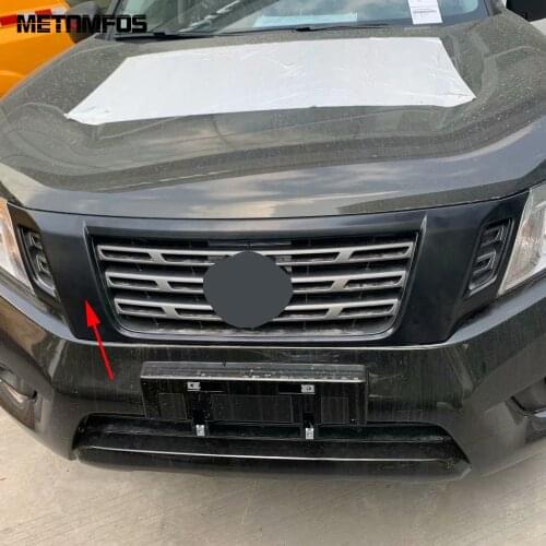 For Nissan Navara NP300 ST 2014-2018 2019 Carbon Fiber Front Center Grille Grill Cover Trim Decoration Accessories Car Styling