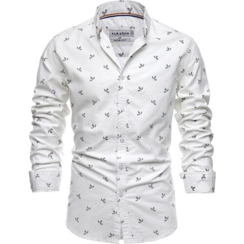 2021 Spring Autumn Cotton White Shirts Mens Floral Printed Long Sleeve Button Up Shirt Slim Casual Pink Shirts