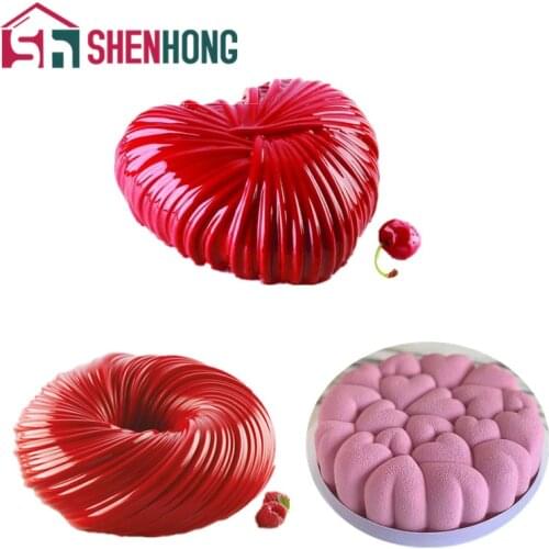 SHENHONG 3PCS/Set Origami Diamond Grid Block Silicone Cake Mold For Baking Mousse Chocolate Sponge Moulds Pans Cake Decorating